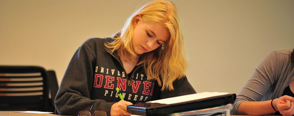 student studying